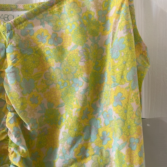 Abound floral mod hippie 1970s 1960s retro tank ruffled - Picture 3 of 7